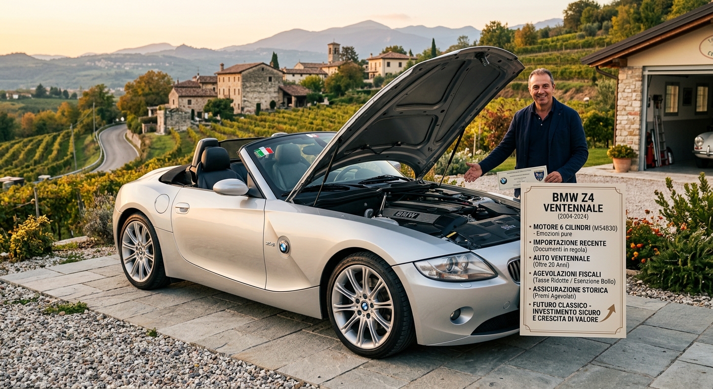 BMW Z4 Ventennale 6 Cilindri dalla Germania: Investimento Sicuro, Assicurazione da Auto Storica e Bollo Ridotto. La Roadster Bavarese che Vale Ogni Anno di Pi&ugrave;. Mad Group, 5 Stelle AutoScout24