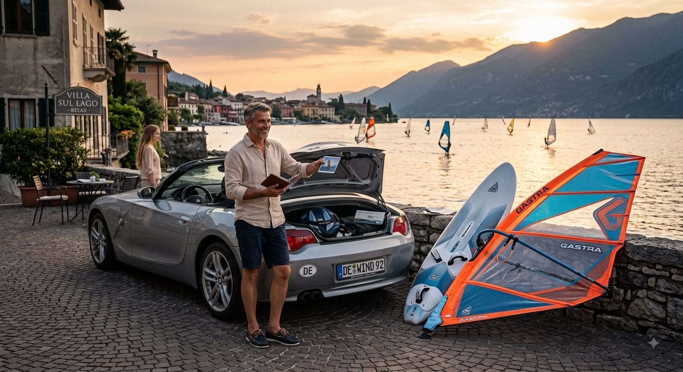 Porsche Boxster e Youngtimer dalla Germania sui Laghi e Isole d'Italia: Windsurf, Kitesurf, Surf ed E-Bike tra i Paesaggi pi&ugrave; Belli del Mondo. Importazione in 48 Ore con Mad Group